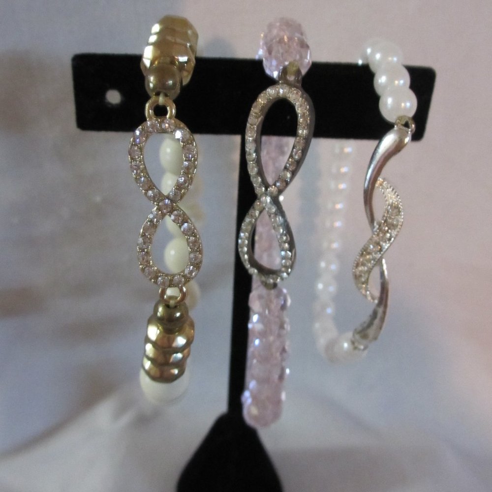 Lot of 3 Infinity Sign Stretchy Bracelets